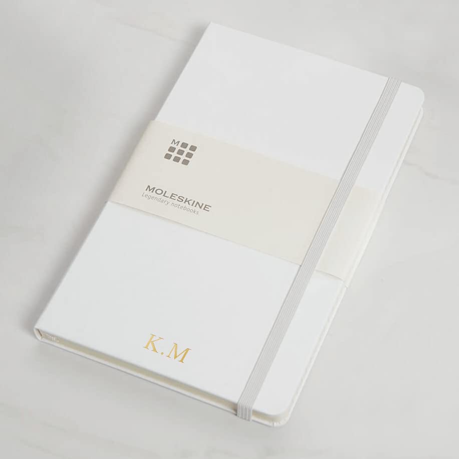 Personalised Custom Premium Hardcover Moleskine Notebook - Custom Gifts for CEO, Managers, Husband, Students (White)