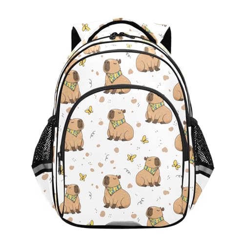 Emelivor Capybara Butterflies Kids Backpack School Backpacks Toddler Backpack Bookbag Book Bag for Boys,M