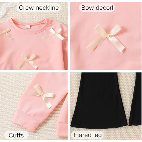 Image of Girls 2 Piece Outfits Long Sleeve Butterfly Sweatshirt & Flared Pants Fall Clothing Set Size 7-12 Years