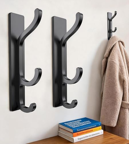 2 Pack Adhesive Wall Hook for Hanging, 30 lbs Super Sticky & Heav...