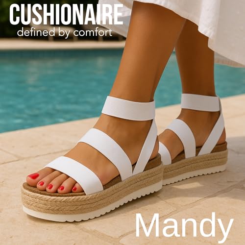 CUSHIONAIRE Mandy Wedge Sandals for Women – Strappy Platform Sandals with Arch Support, Cute Summer Espadrille-Style Platform Dressy Slip-On4