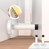 Profasion 2 Pack Door Stops, 304 Stainless Steel Door Stoppers, Easy Installation with Strong Adhesive Tapes, No Drilling Door Stops for Bottom and Top of Door, White