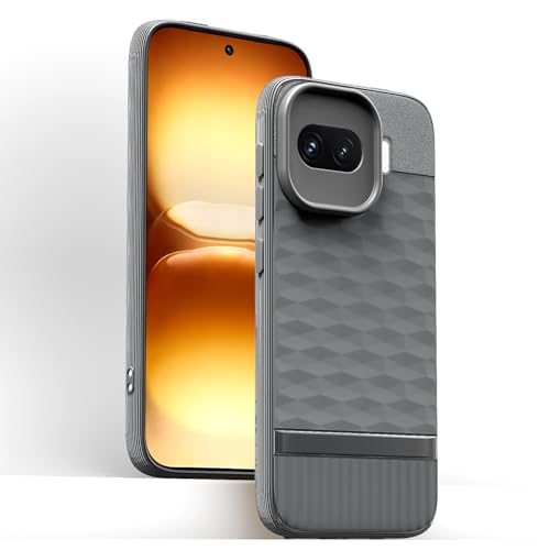 Image of Pikkme Back Cover for iQOO 15R 5G Camera Protection 3D Hexa Cube Design Silicone Protective Bumper Case (Grey)