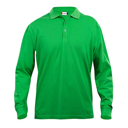 Image of Clique Men's Classic Long Sleeve Polo Shirt, Green (Apple Green), X-Large