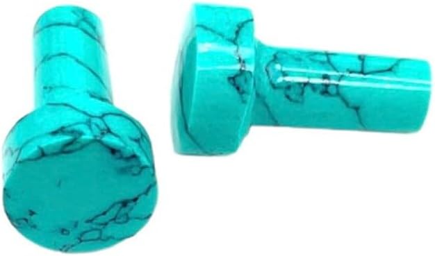 Uni Craft Crystal Gem Turquoise Body Jewelry Plugs, Size 8g-1", Set of 2