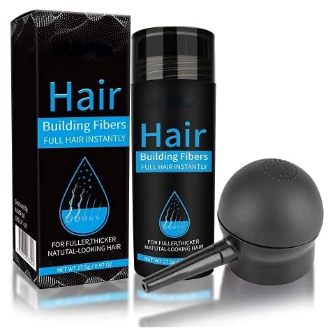 Hair Building Fibers, Nature Keratin Hair Building Fibers, Hair Building Fibres Hair Loss Concealer for Thinning Hair for Women and Men (Black) Cover