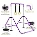 WATBKHE Gymnastic Bars for Kids, Horizontal Bars with Adjustable Height, Folding Gymnastic Training Kip Bar with Rings, Expandable Bars for Boys and Girls, Gymnastic Training Equipment(Purple-Ring)