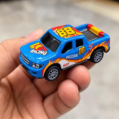 Image of DZLING Die-Cast Metal Toy Pickup Trucks, Pull Back Action Racing Cars, Vehicle Set for Kids Ages 3+ (12Pcs Die Cast Truck Set)