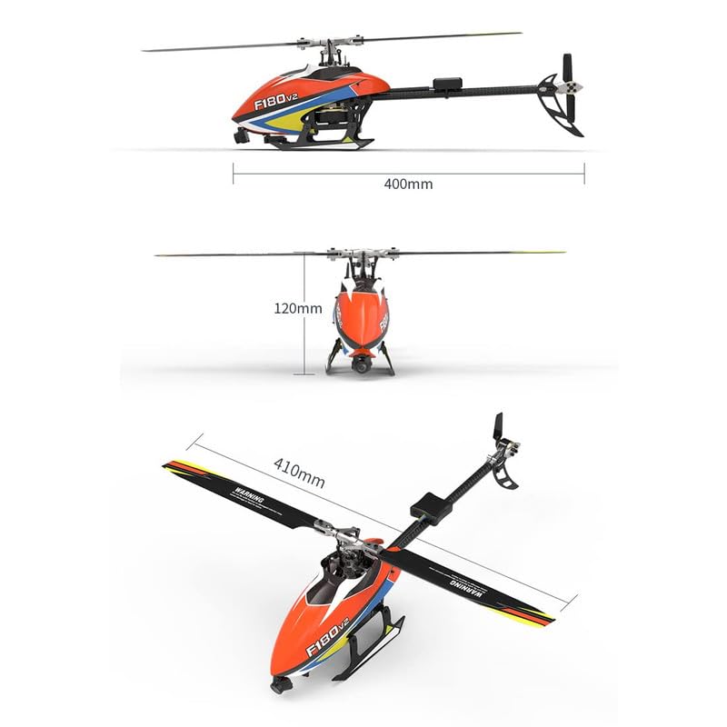 Image of BCO Toyz 2.4G 8CH Remote Control Helicopter, F180V2 Mini Direct Drive Brushless RC Helicopter Model for Kids and Beginners, with Full GYRO Control Rc17