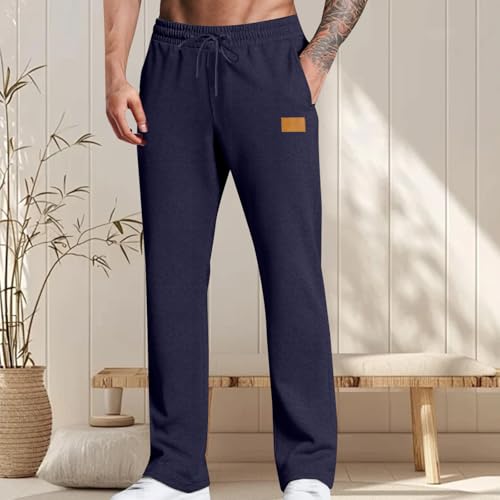 Mens Sweatpants Casual Straight-Leg Jogger Pants Loose Drawstring Waist Fitness Pants High Waisted Yoga Trousers3