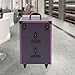 Rolling Cosmetic Trolley Storage Organizer Luggage Box, Salon Cosmetic Trolley Makeup Case, Beauty Nail Hair Styling Travel Suitcase with Lockable Drawers & 4 Wheel(2 with Brakes) (Black, Purple)