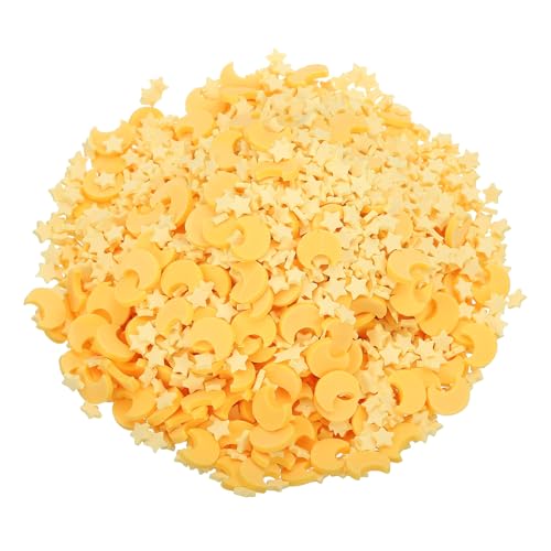 sourcing map Chispas falsas, 100 g de resina de estrella y luna, caramelos falsos, azúcar falsas, rodajas de arcilla polimérica para arte de uñas, manualidades, pasteles, teléfono, caja agitadora