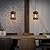 2 Pack Rustic Farmhouse Wood Pendant Light Fixture One-Light Adjustable Chain Oak Wood and Metal Drum Cage Small Pendant Lighting for Kitchen Island Sink Hallway Farmhouse Bathroom Bar, Black