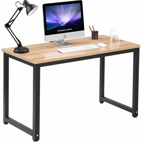 Image of Solid Wood Table Top with Iron /Metal Leg & Elegent Color Working /Writing Desk /Study Desk /Office Desk /Kids Study Table for Study Room | Office | Library | Kids Room |
