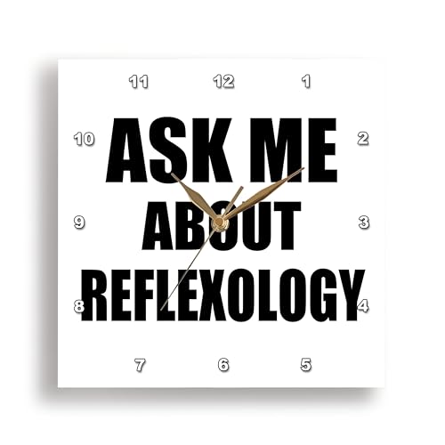 3dRose DPP_161942_1 Ask Me About Reflexology Advertise Your Reflexologist Work Job Advert Self-Promotion Advertising Wall Clock, 10 by 10-Inch