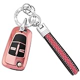 Koaudb Étui pour clé de voiture en TPU compatible avec 2 boutons Vauxhall Opel Corsa Astra Vectra Zafira Signum Meriva Tigra Insignia Combo Flip pliable pour clé (CL-Opl-2F-PK)