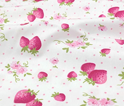 Amazon | いちご 苺 ストベリー コットン 生地 150cm幅 W巾 フルーツ