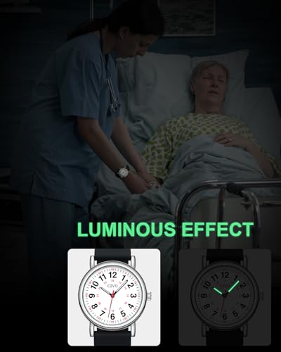 Image of CIVO Nurse Watches for Women Men: Analog Waterproof Watch with Second Hand Easy-Read Dial - Gifts for Nurses Doctors Medical Student
