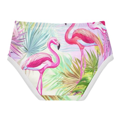 Toddler Underwear Custom 2t Cotton Panties for Girl Florals Briefs Girls Undies Pink Flamingos Tropical Plants2