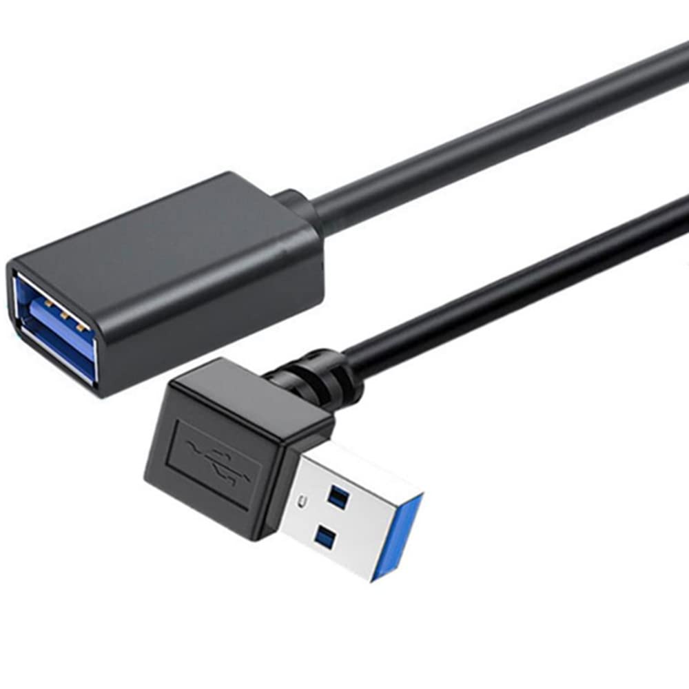 KKM-ラブショーUSB 3.0 L型 上下左右90°方向変換ケーブル タイプAオス- タイプAメス 超高速 5Gbpsのデータ転送同期リード USB 3.0 延長ケーブル (0.3m 下向)