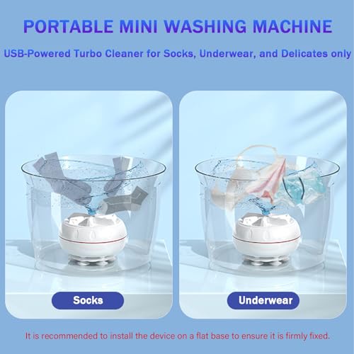 Image of Mini portable USB Washing Machine | Sink Washing Machine Ultrasonic Turbo Washer for Clothes and Dishes. Perfect for Travel, Business, Camping, Home, College, RV, and Apartments