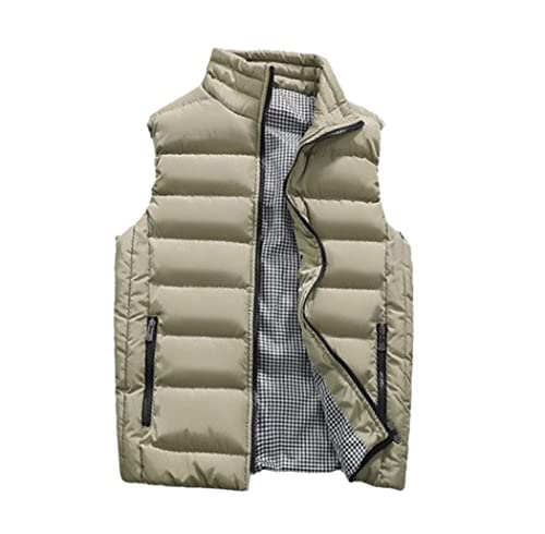 Chaleco de algodón para hombre en color caqui ideal para proteger del frío en invierno