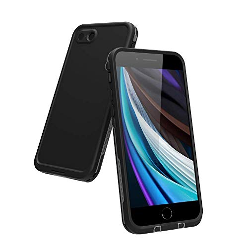 KingLS iPhone se 2020 Waterproof Case iPhone 8 Waterproof Case iPhone 7 Waterproof Case with Built in Screen Protector, Shockproof Dustproof Military IP68 Full Body Sturdy Case (Black)