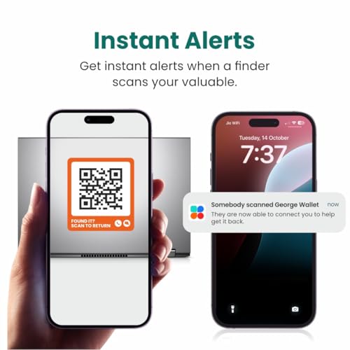 Image of Smart Sticker TAG for Everyday Items Like Water Bottle, Helmet, Headphones, Passport, Laptop, Luggage | Contact Owner Privately | Real-time scan alerts | Works with Android & iOS-(Pack of 6)