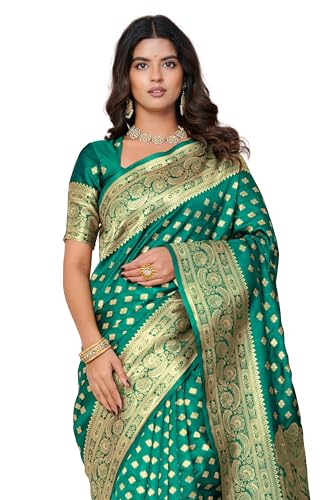 Image of Subham Saree for Woman Silk Cotton Kanjivaram | Soft Easy to Drape Daily Wear Sari with Blouse Fabric