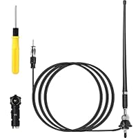 Acmerota Marine Radio Antenne Flexible Autoantenne Auto FM Radio Universal Stereo Antennes für Boot Yacht ATV UTV Traktor Van Empfänger Flexible Gummi Schwarz 16 Zoll (40cm)