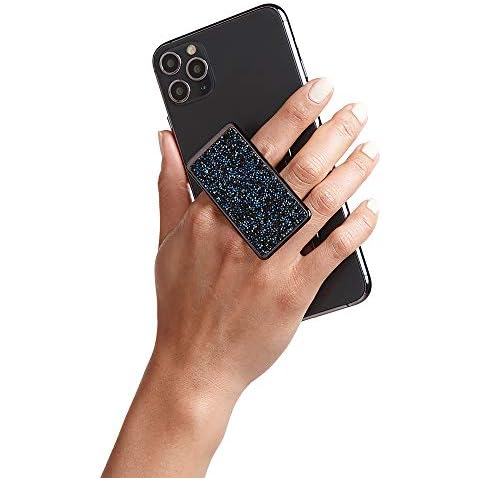 HANDL New York HANDLstick Black and Blue Crystal Grip and Stand for Smartphone Cover