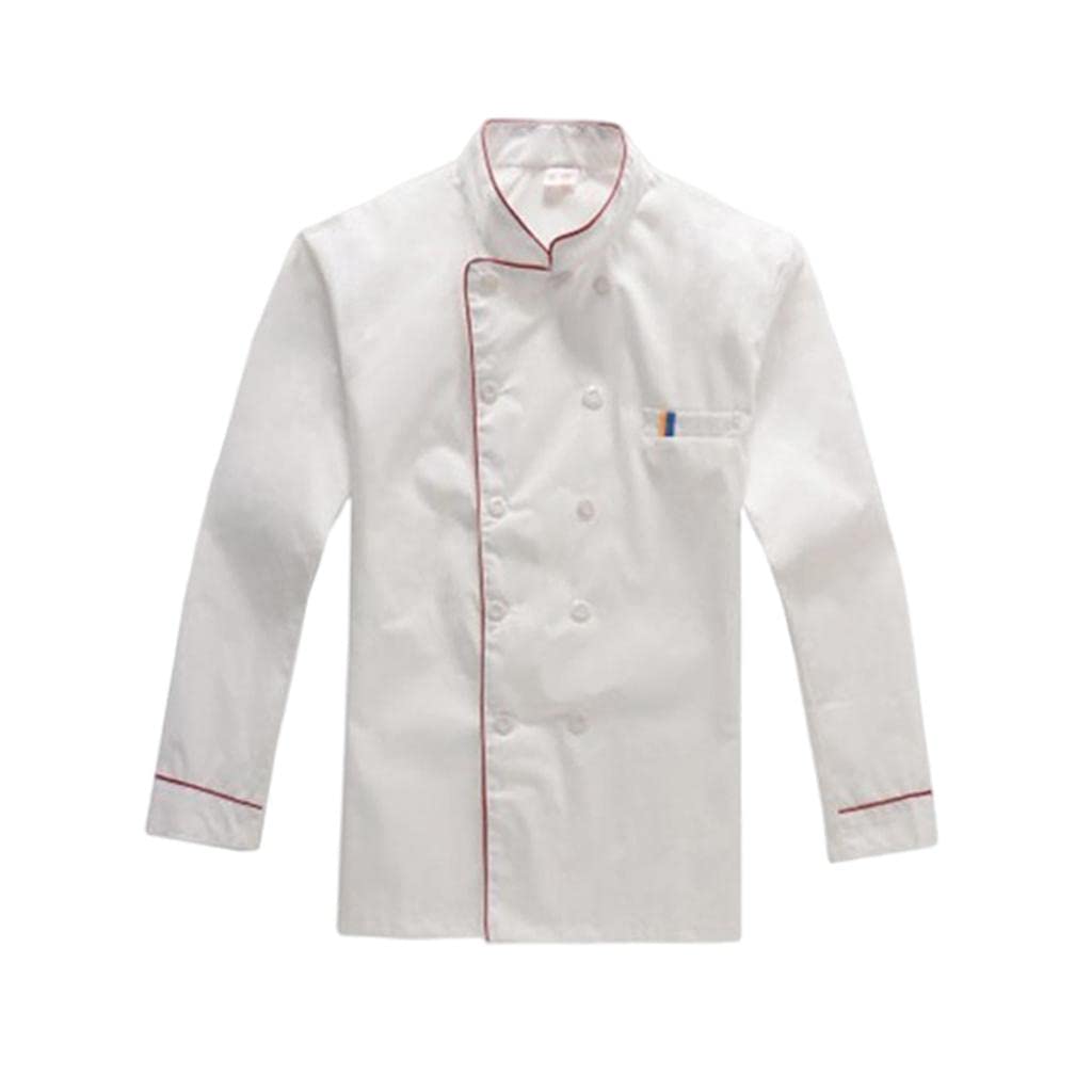 club bollywood Unisex Chef's Uniform Long Sleeve Double-Breasted Men's Chef Coat L | Chef Coats | Chef Coats-picture-16