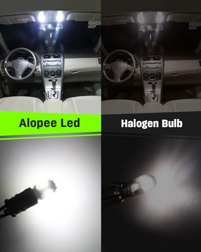 Alopee Led 194 Bulb White 6500K T10 Wedge Led Lights 5SMD 5050 Chips 12V Replacement for 158 168 193 198 2825 W5W Interior Car Lights Dome Map Door Trunk Light, Pack of 30
