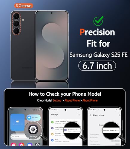Image of FNTCASE for Samsung Galaxy S25-FE Case: Magnetic Matte Phone Cases with Screen Protector Drop Proof Compatible with Magsafe Slim Rugged Shockproof Protective Translucent Cell Cover (C-Frosted Blue)