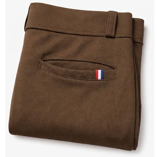 Image of Men's Chinos Stretchable Trousers with Expandable Waist - Lycra Cotton Blend Formal Casual Pants | Skin Friendly Solid Regular Fit