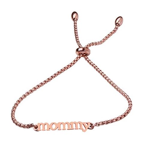 RUNXINTD Personalized Mommy Bangle Mama Bracelet Mommy Bracelet Gift for Mom(Rose Gold) Cover