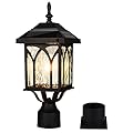 Zinnze Solar Lamp Post Light Outdoor?Solar Outdoor Post Light with 3.5in Pier Mount Base?Matte Black?Suitable for Wet Locations