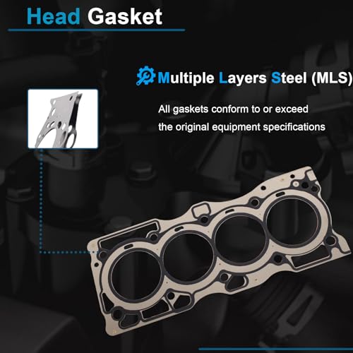 Image of AUCERAMIC Cylinder Head Gasket Set Fit for 2007-2012 Nissan Sentra Altima 2014-2015 Nissan Rogue Select 2008-2013 Rogue MLS Valve Cover Gasket 2.5L L4 Replace # HS54593 HS26519PT