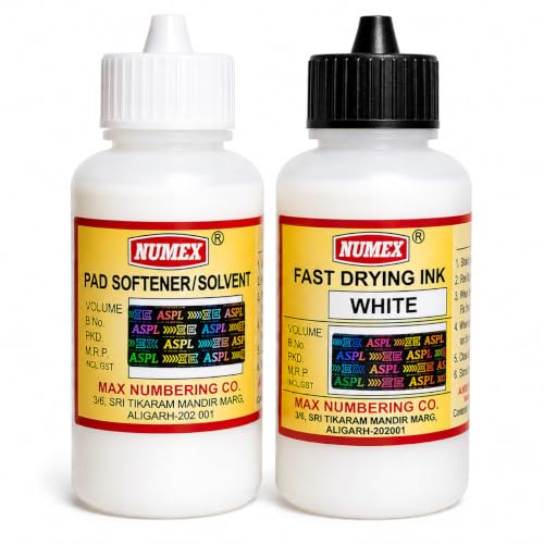 Image of NUMEX White Batch Printing Solution | Fast Drying & Permanent Marking | Ink + Softener Combo | AI Tested | Industrial Grade