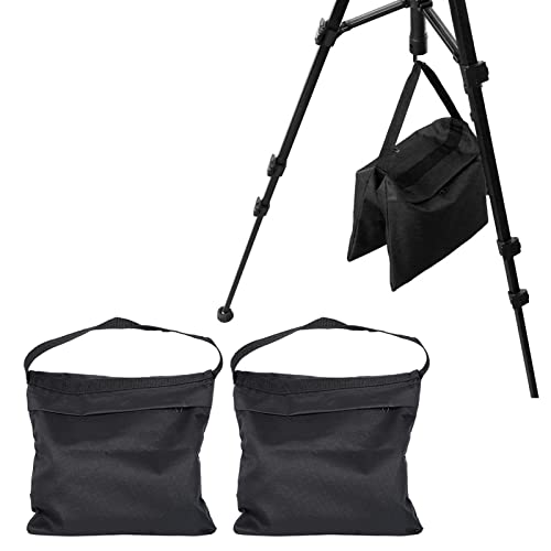 Topyond Sandbags for Weight, Photo Studio Weight Bag Saddlebag Design for Photography Light Stand, Tripod, Outdoor Patio, Sports, Heavy Duty Sandbag 2-Pack Set, Black