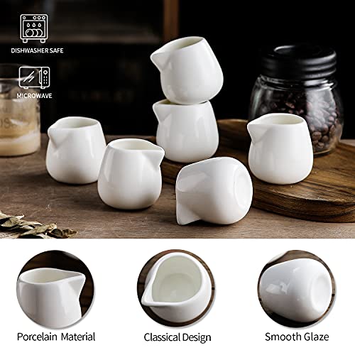 Tamaykim T-NG/W-M/6P 3 Oz Ceramic Cream Jugs, Mini Creamer Pitcher thumb #3