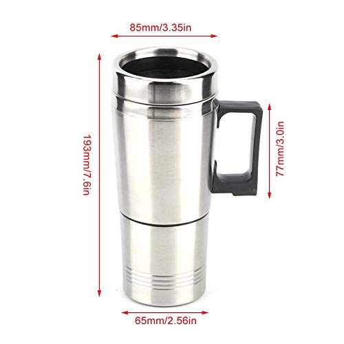 Tetera eléctrica para auto Qiilu, 12V, 350ml acero inox miniatura 4