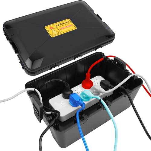 Cassetta Cavi Esterna 7 Uscite GTIWUNG Scatola Protezione Esterna IP66 IP68 - 7 Uscite Cavi - Impermeabile Per Prese Esterne E Giunzioni Scatola Derivazione Nera