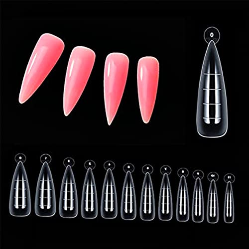 Polygel Dual Nail Forms Ballerina Stiletto Dual Forms with Scale Clear Nail Form Mold Tips for Acrylic UV Nails - 120pcs