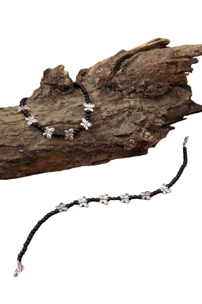 Solo Tu Stylish Womens 6 Butterfly Anklet$ with Oxidised Beads (Pair of 2) (B0C4LP58J6) Amazon Price History, Amazon Price Tracker