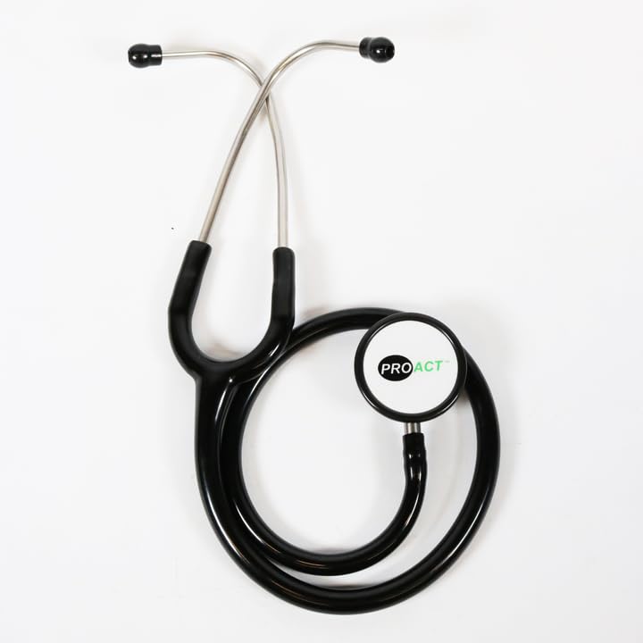 Stéthoscope Proact PRST1017 noir à double pavillon pour diagnostic médical