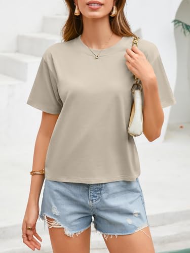 Image of UNCLECAT Womens Short Sleeve Crop Tops Summer Basic Cropped T Shirts