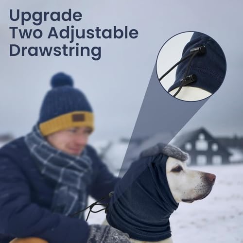 XFSRG Ohrenschutz Hund Soft Dog Kopfwickel Calming Hoodie Noise Protection Verstellbarem für Angstlinderung und Beruhigung(Dunkelblau/S)