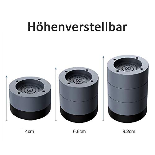 Queta 4 Stück Anti-Vibrations-Pads Anti-Vibration, Universal-Fuß, Stabilisator für Waschmaschine Kühlschrank (Typ 1)