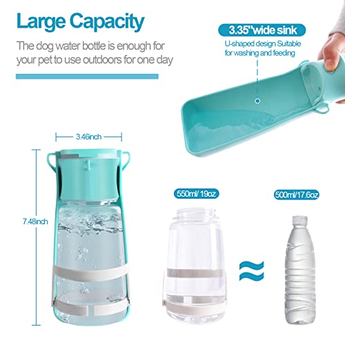 Portable Dog Water Bottle SHAFGO 19 OZ with Bottle Stand Holder Travel Water Dispenser No Spill for Walking Portable Dog Water Bottle SHAFGO 19 OZ with Bottle Stand Holder Travel Water Dispenser No Spill for Walking